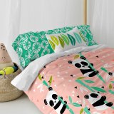 Dynebetrk st HappyFriday Moshi Moshi Panda Garden Pink Seng 105 2 Dele #31