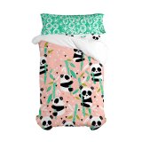 Dynebetrk st HappyFriday Moshi Moshi Panda Garden Pink Seng 105 2 Dele #1