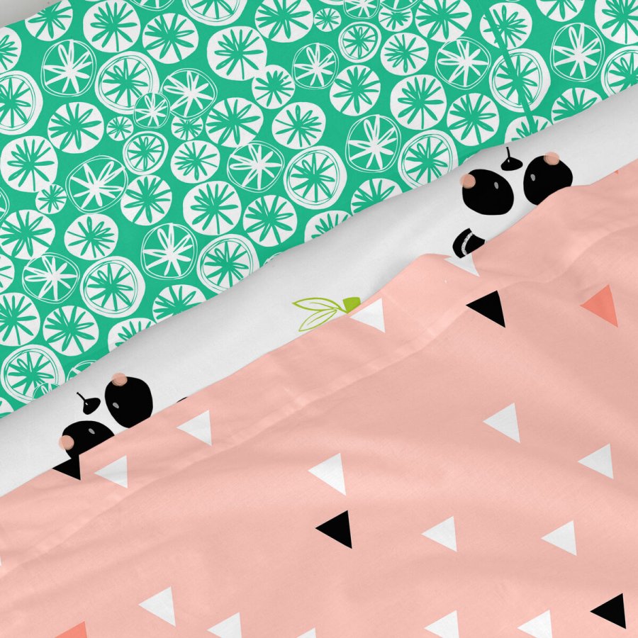 Sengetj st HappyFriday Moshi Moshi Panda garden Pink Seng 105 2 Dele #5