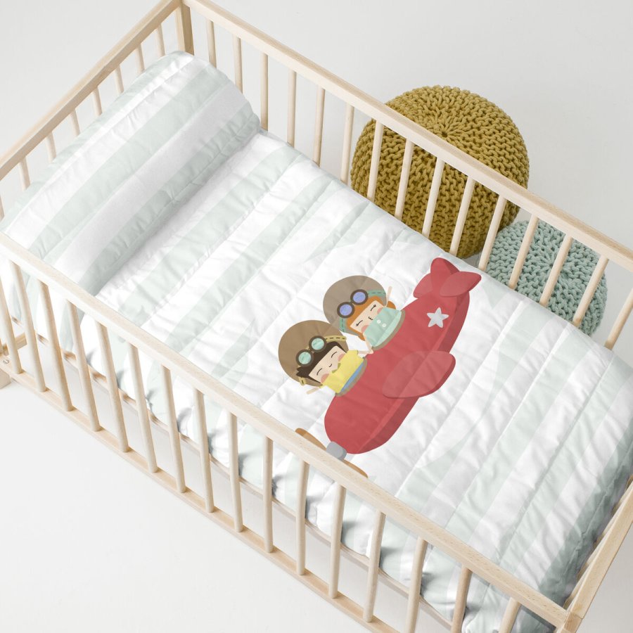 Sengetppe (vattppe) HappyFriday HAPPYNOIS Multifarvet 100 x 130 cm Vugge til baby #6
