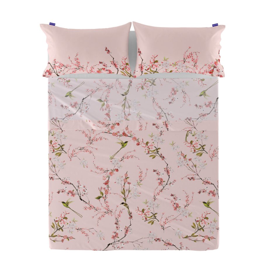 Toplagen HappyFriday Chinoiserie rose Multifarvet 160 x 270 cm (asiatico/oriental) #1