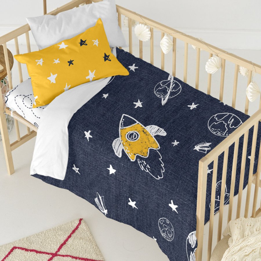 Dynebetrk st HappyFriday Mr Fox Starspace  Multifarvet Vugge til baby 2 Dele #6
