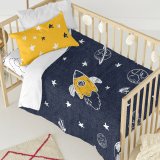Dynebetrk st HappyFriday Mr Fox Starspace  Multifarvet Vugge til baby 2 Dele #6