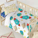 Dynebetrk st HappyFriday Mr Fox Space rocket Multifarvet Vugge til baby 2 Dele #6