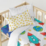 Dynebetrk st HappyFriday Mr Fox Space rocket Multifarvet Vugge til baby 2 Dele #16