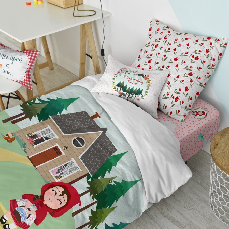 Dynebetrk st HappyFriday Mr Fox Red riding hood  Multifarvet Seng 80 2 Dele #21