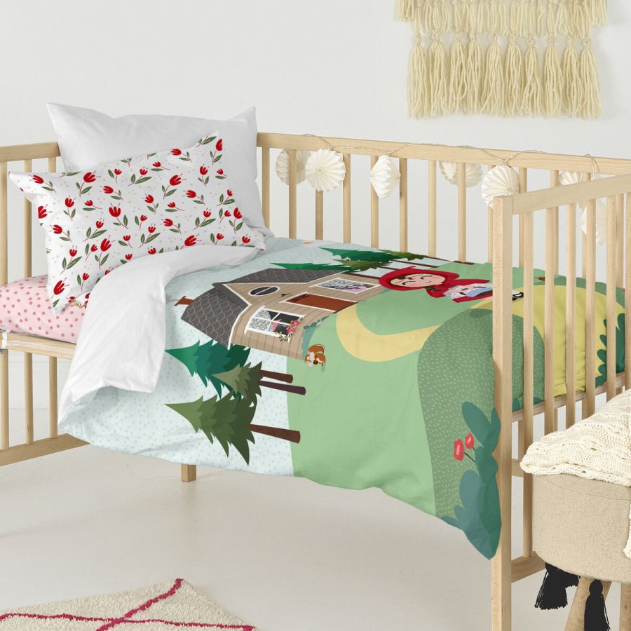Dynebetrk st HappyFriday Mr Fox Red riding hood  Multifarvet Vugge til baby 2 Dele #16