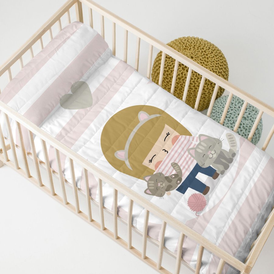 Sengetppe (vattppe) HappyFriday HAPPYNOIS Multifarvet 100 x 130 cm Vugge til baby #11