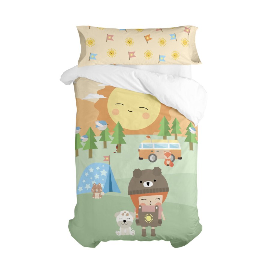 Dynebetrk st HappyFriday Happynois Camping Multifarvet Seng 105 2 Dele #1