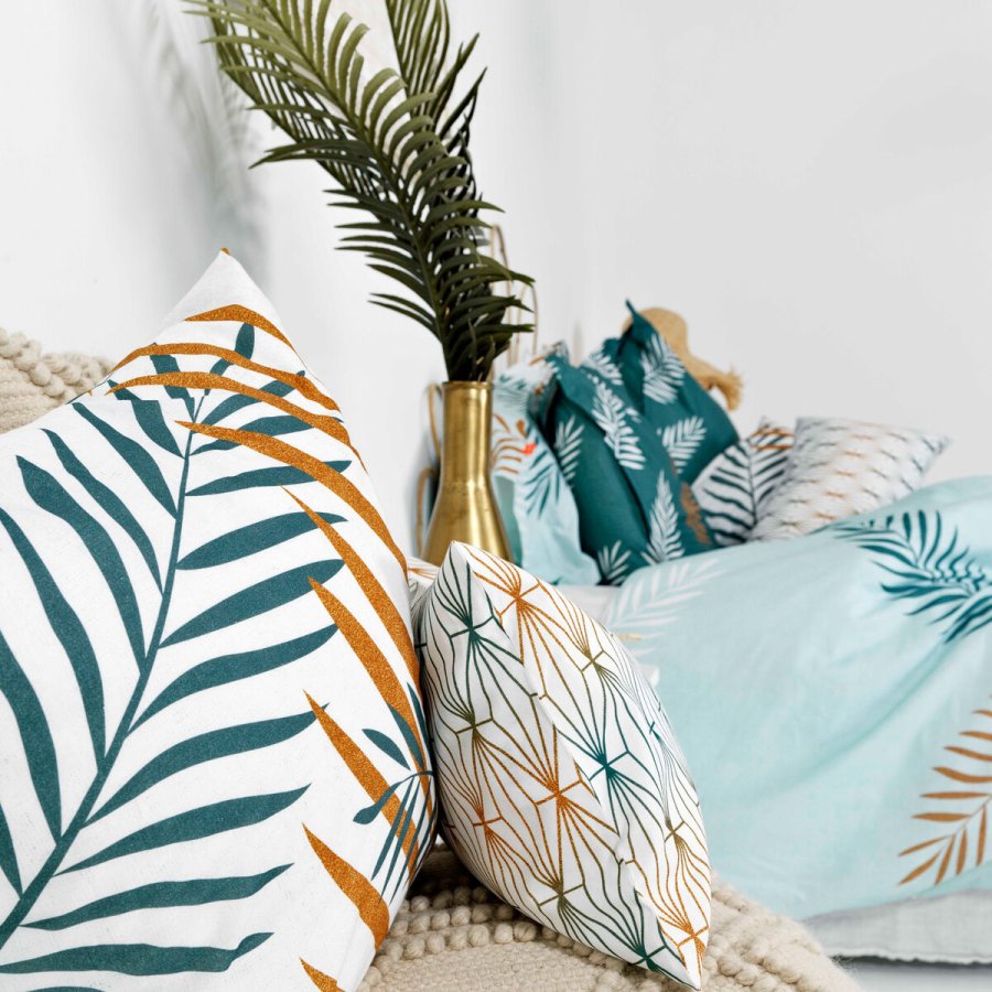 Nordisk cover HappyFriday Blanc Foliage Mint Multifarvet 220 x 220 cm #4