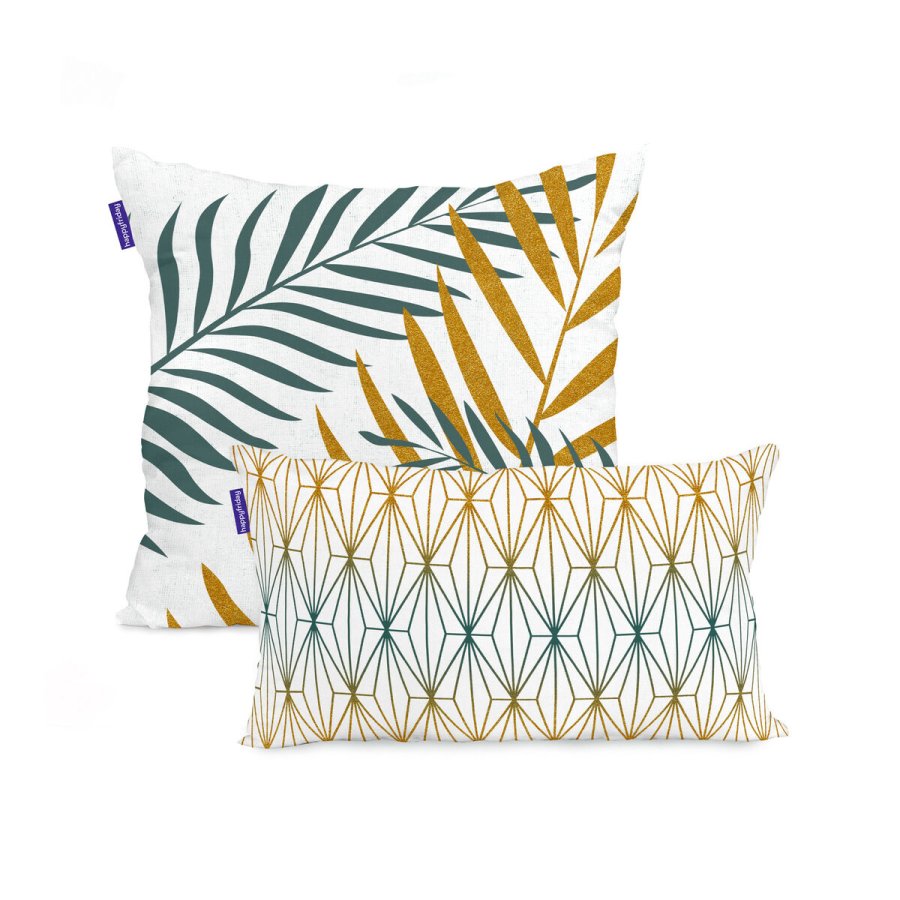 Pudebetrk HappyFriday Blanc Foliage mint Multifarvet 2 Dele #1