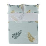 Toplagen HappyFriday Blanc Foliage Mint Multifarvet 210 x 270 cm #1