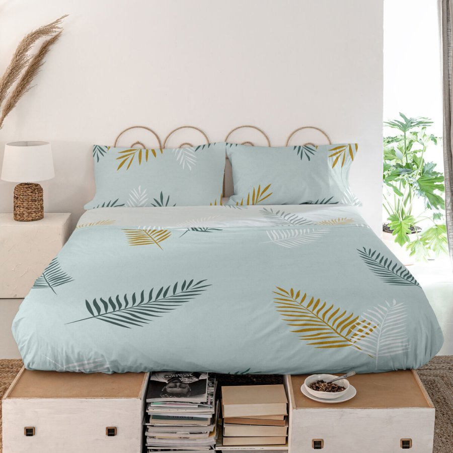 Toplagen HappyFriday Blanc Foliage Mint Multifarvet 180 x 270 cm #6