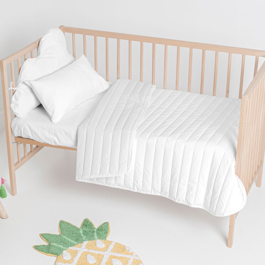 Sengetppe (vattppe) HappyFriday Basic Kids Dash Hvid 100 x 130 cm #3
