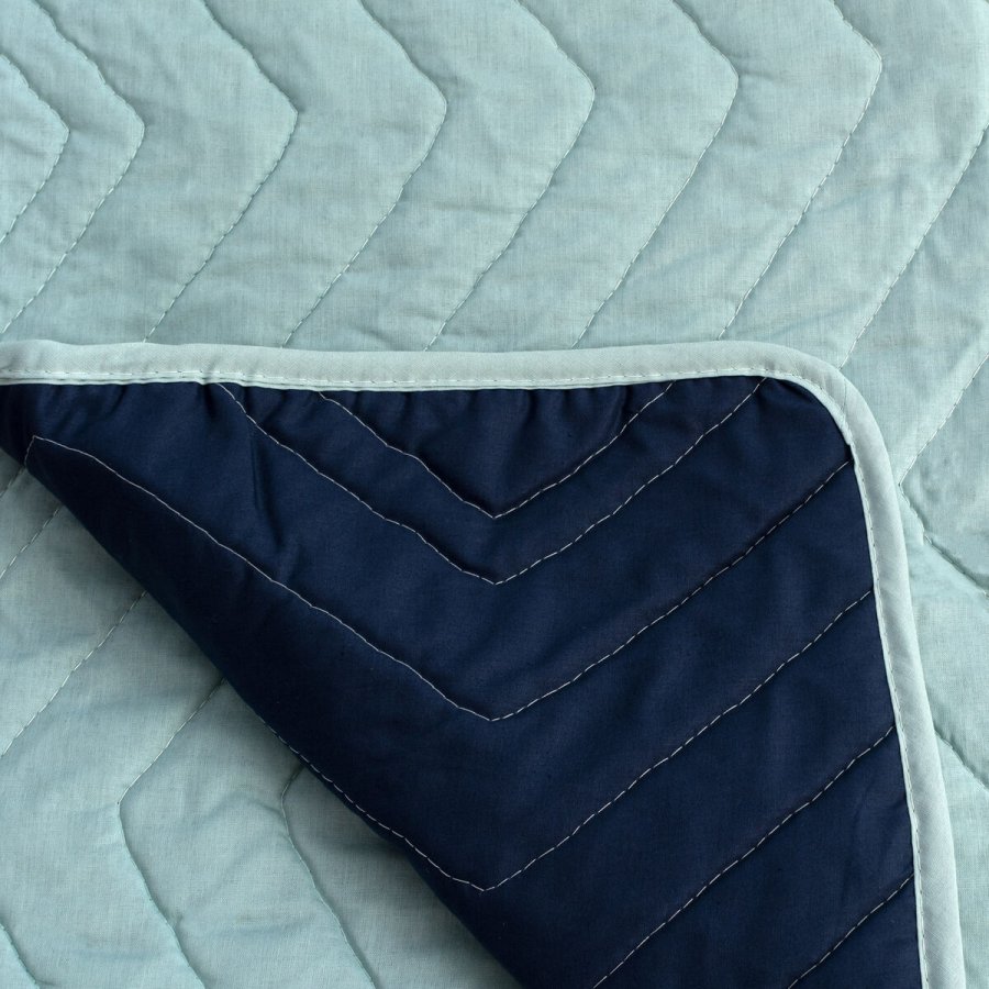 Sengetppe med to sider HappyFriday Basic Arista Marinebl Mint 270 x 260 cm #16