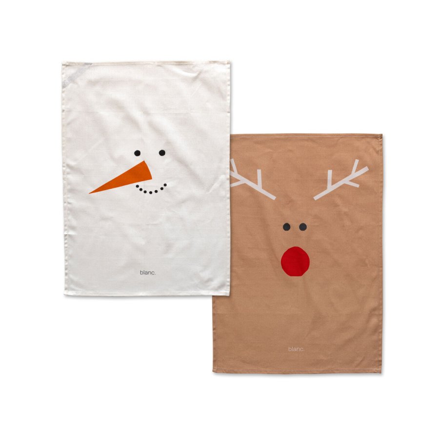 Karklud HappyFriday Xmas Snowmates Multifarvet 70 x 50 cm (2 enheder) #1