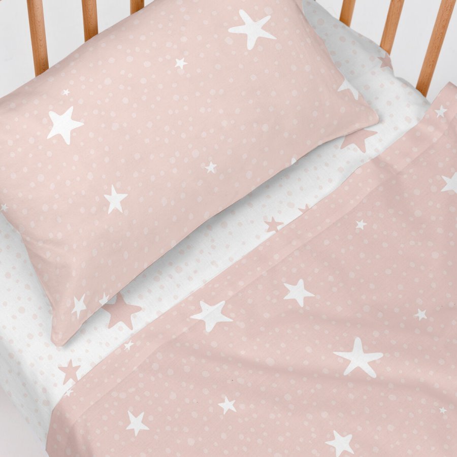 Sengetj st HappyFriday Basic Kids Little star Pink Vugge til baby 2 Dele #3