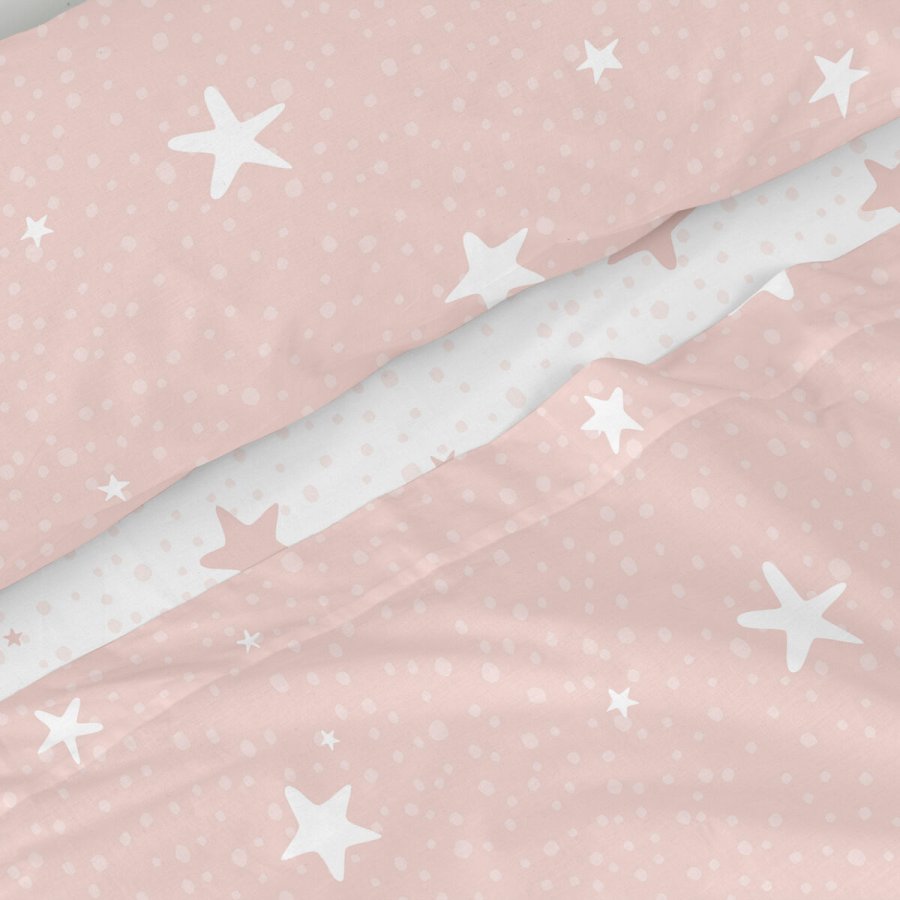 Sengetj st HappyFriday Basic Kids Little star Pink 2 Dele #2