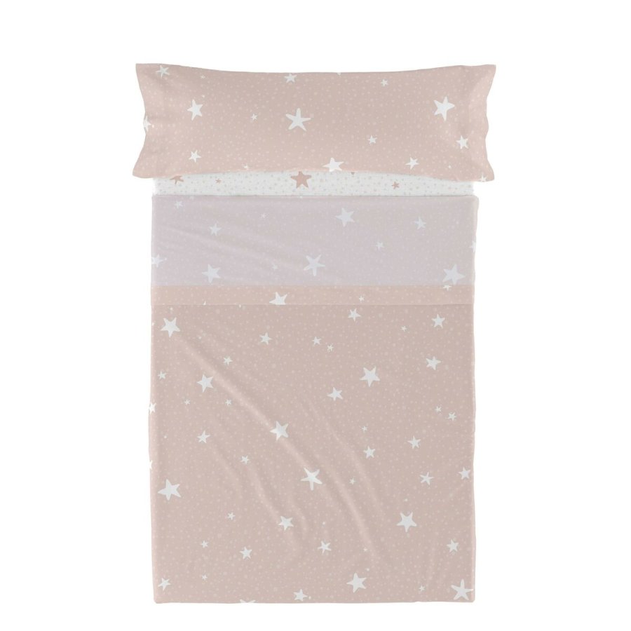 Sengetj st HappyFriday Basic Kids Little star Pink 2 Dele #5