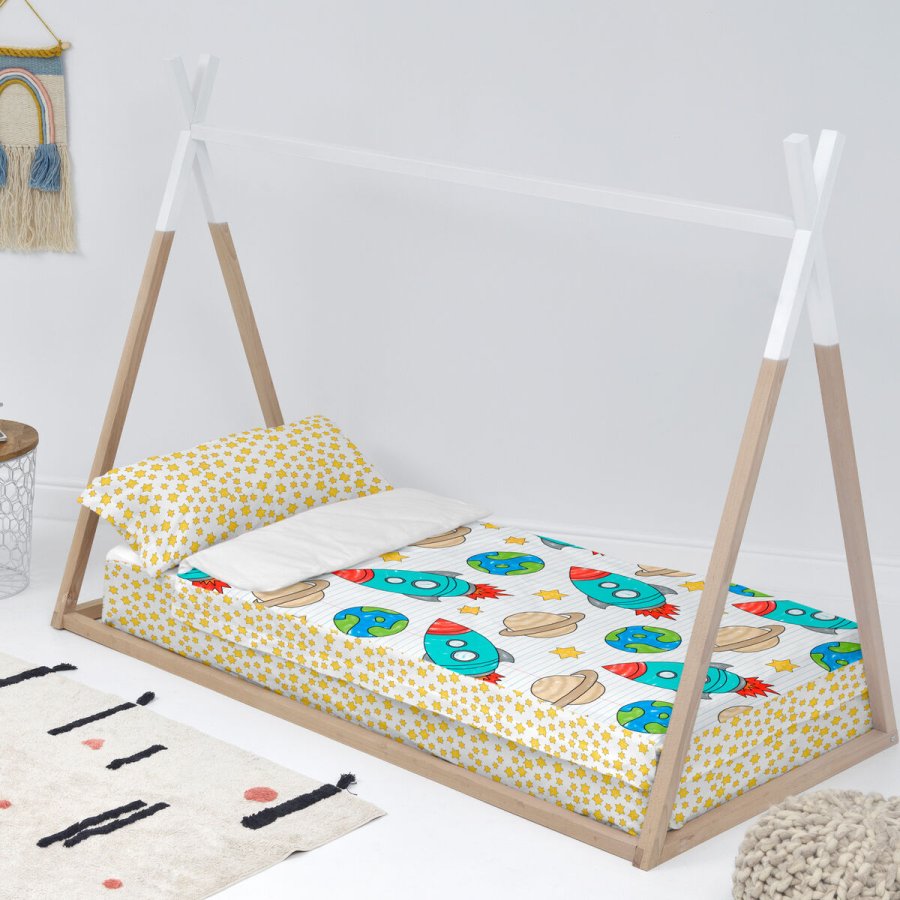 Dynebetrk uden fyld HappyFriday Mr Fox Space rocket Multifarvet 105 x 200 cm #2