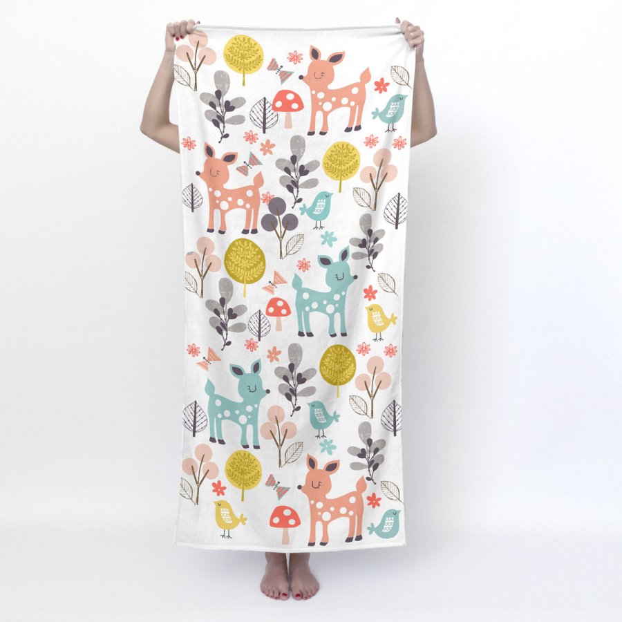 badelagen HappyFriday Moshi Moshi Woodland Multifarvet 70 x 150 cm #2