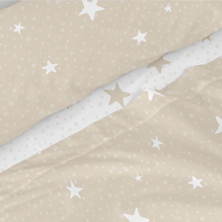 Sengetj st HappyFriday Basic Kids Little star Beige Seng 80/90 2 Dele #3