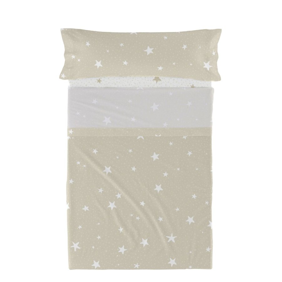 Sengetj st HappyFriday Basic Kids Little star Beige Seng 80/90 2 Dele #1