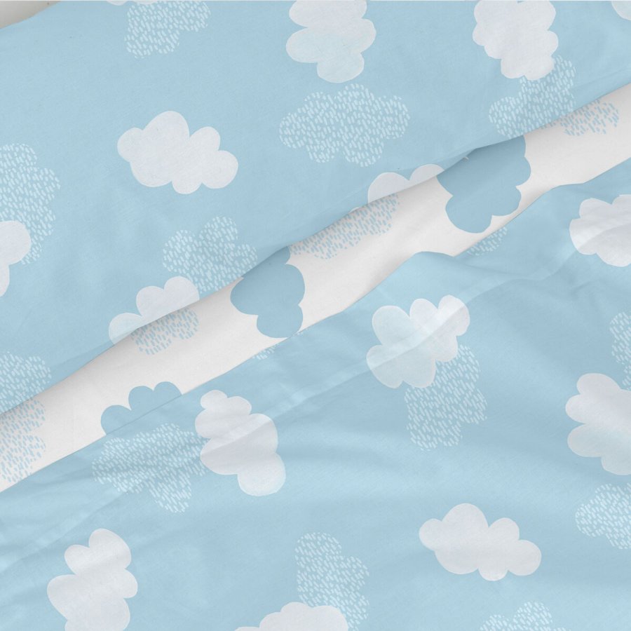 Sengetj st HappyFriday Basic Kids Clouds Bl Seng 105 180 x 270 cm 2 Dele #4