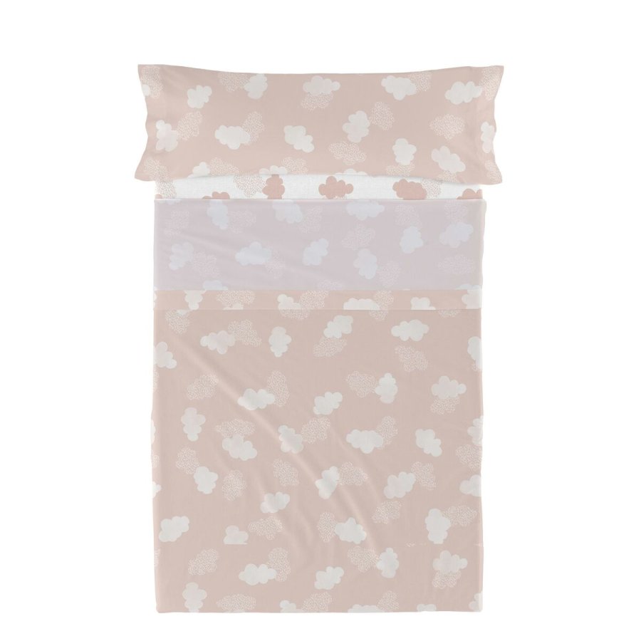 Sengetj st HappyFriday Basic Kids Clouds Pink Seng 105 180 x 270 cm 2 Dele #1