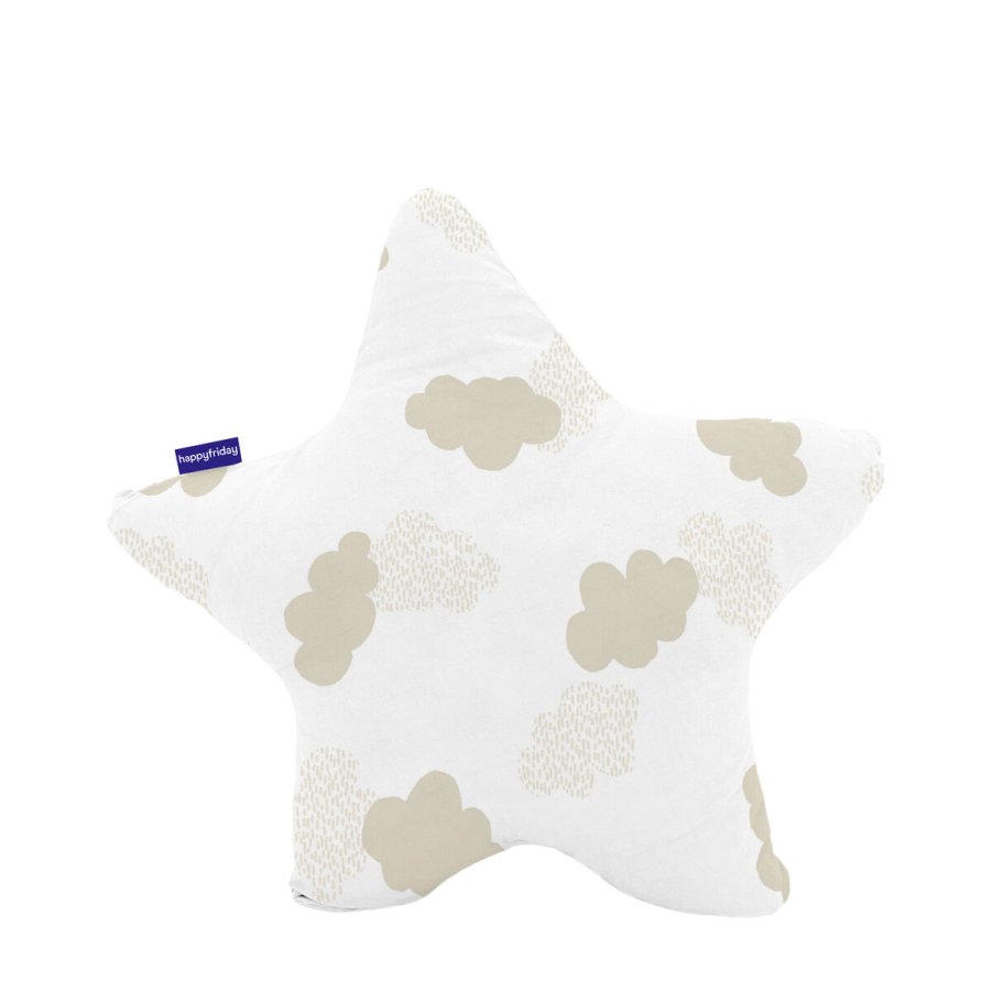 Pude HappyFriday Basic Beige Stjerne Skyer 50 x 50 cm #1
