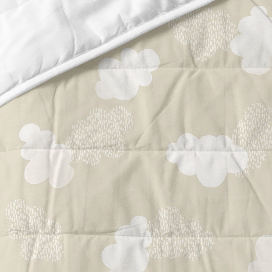 Sengetppe (vattppe) HappyFriday BASIC KIDS Beige 100 x 130 cm Kilehl Vugge til baby #1