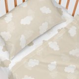 Sengetj st HappyFriday Basic Kids Clouds Beige Vugge til baby 2 Dele #2