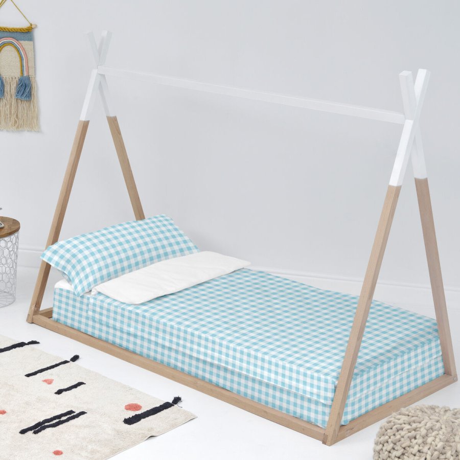 Vatteret sengetj med lynls HappyFriday Basic Bl 105 x 200 cm Skrm #2