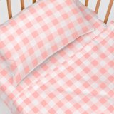 Sengetj st HappyFriday Basic Kids Vichy Pink Vugge til baby 2 Dele #3