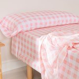 Sengetj st HappyFriday Basic Kids Vichy Pink Seng 105 180 x 270 cm 2 Dele #2