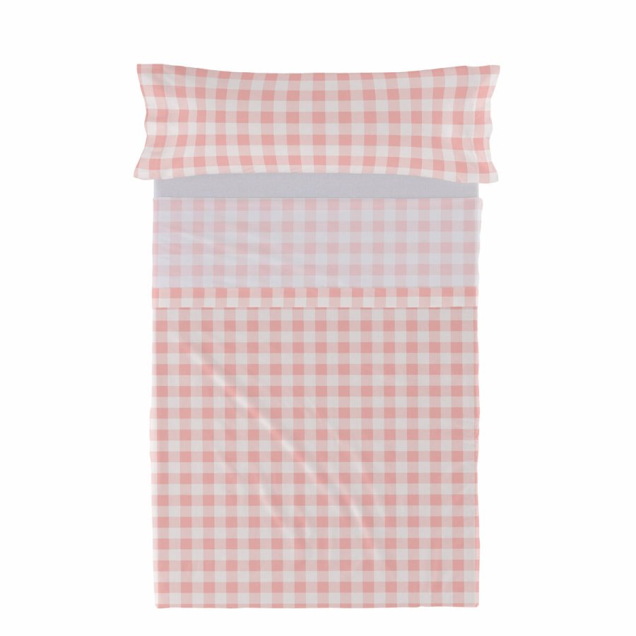 Sengetj st HappyFriday Basic Kids Vichy Pink Seng 105 180 x 270 cm 2 Dele #1