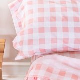 Sengetj st HappyFriday Basic Kids Vichy Pink Seng 80/90 2 Dele #4