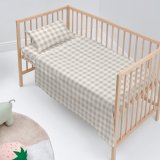Sengetj st HappyFriday Basic Kids Vichy Beige Vugge til baby 2 Dele #2