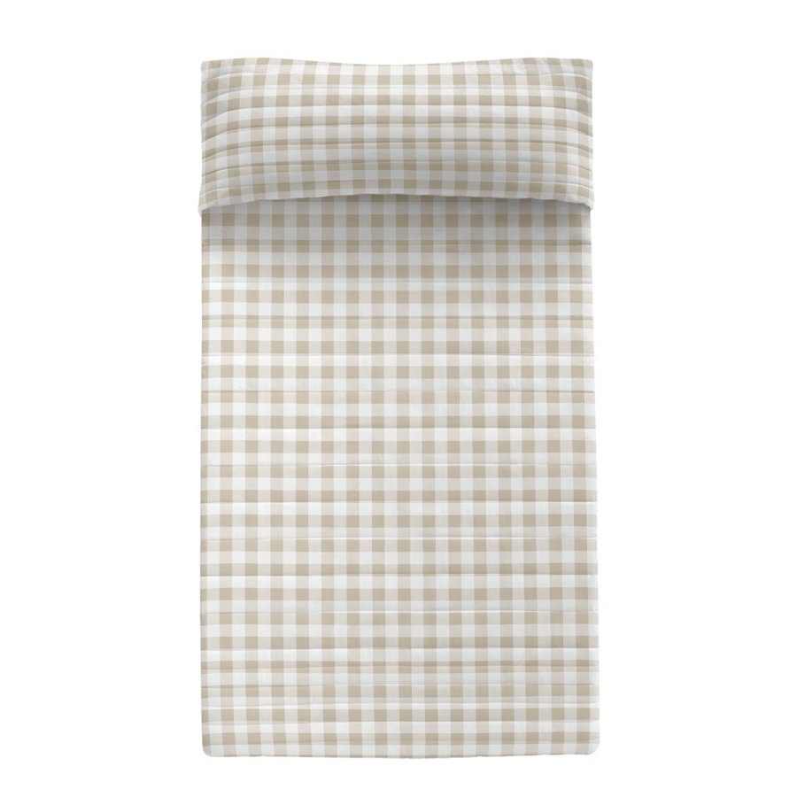 Sengetppe (vattppe) HappyFriday Basic Vichy Beige 180 x 260 cm #1