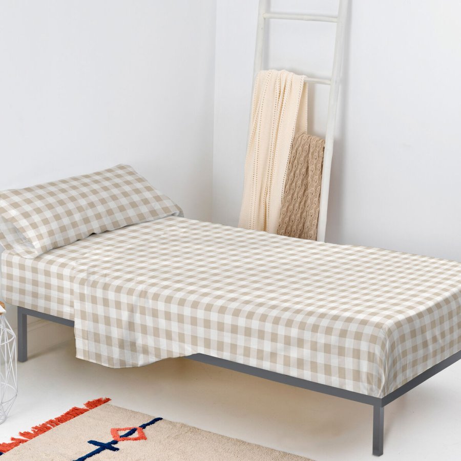 Sengetj st HappyFriday Basic Kids Vichy Beige Seng 105 180 x 270 cm 2 Dele #2