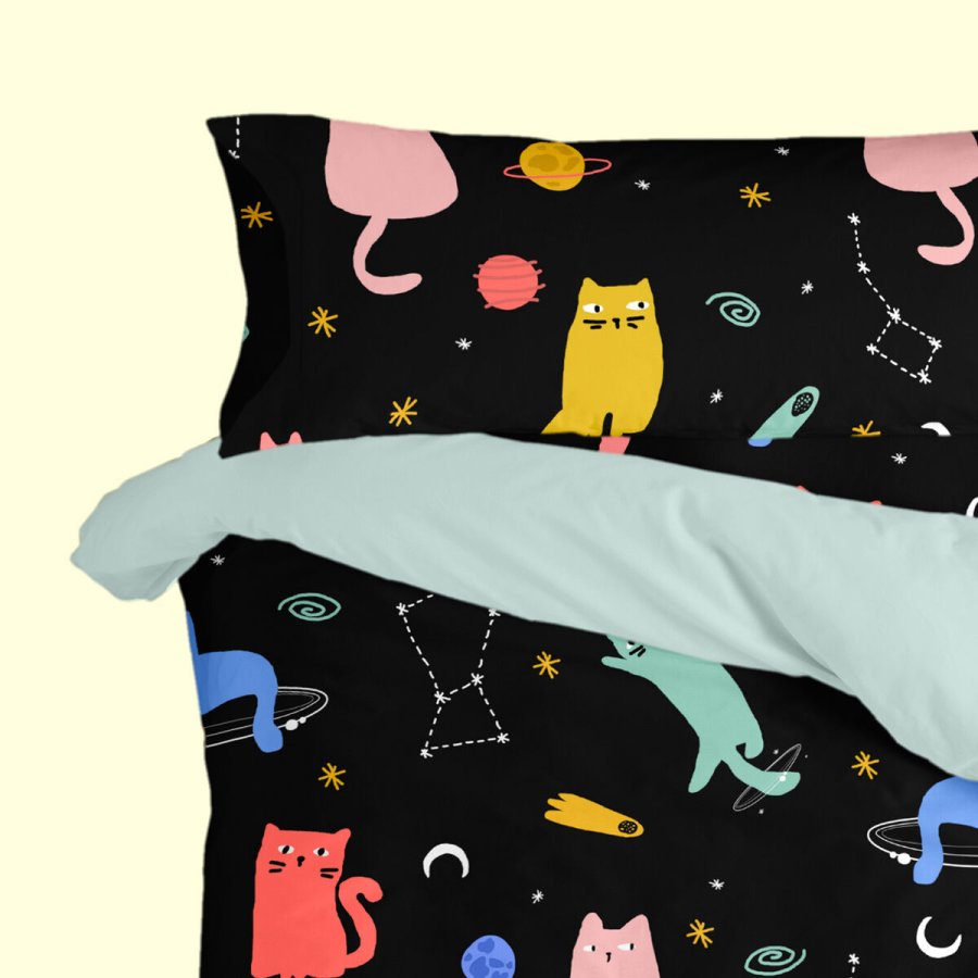 Pudebetrk HappyFriday Aware Cosmic cats Multifarvet 45 x 125 cm #3
