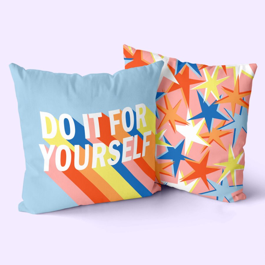 Pudebetrk HappyFriday Aware Do it  Multifarvet 50 x 50 cm 2 Dele #3