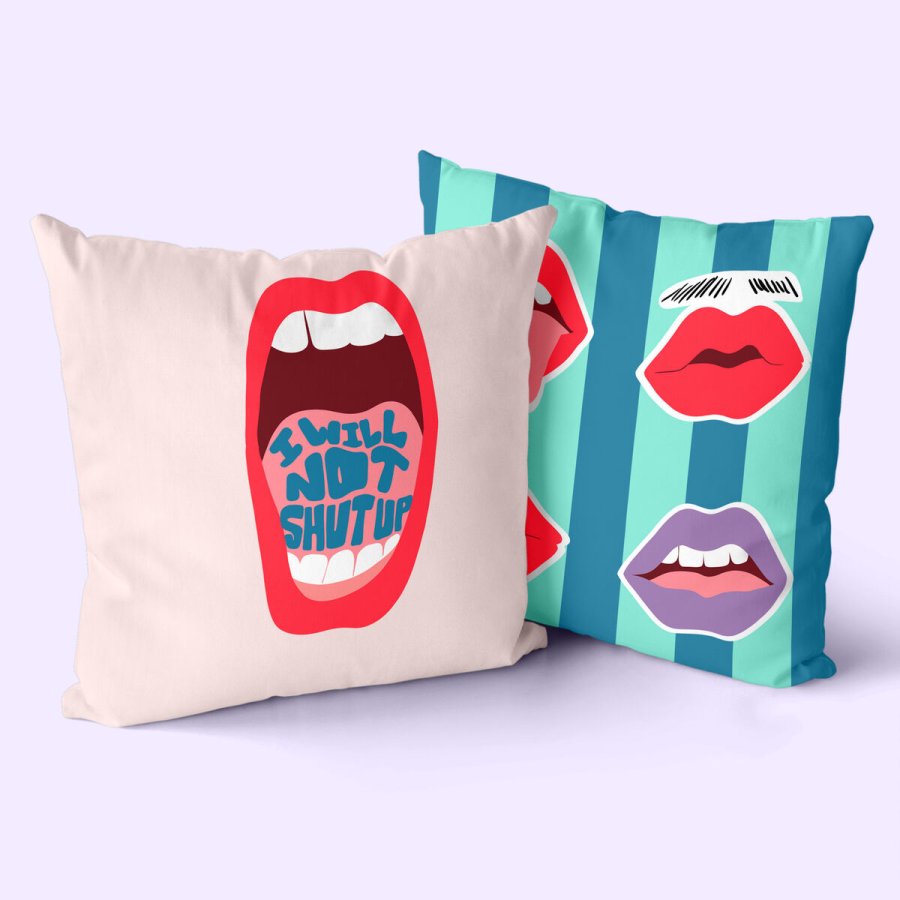 Pudebetrk HappyFriday Aware Lips Multifarvet 50 x 50 cm 2 Dele #3