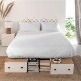 Toplagen HappyFriday Basic Hvid 160 x 270 cm #4