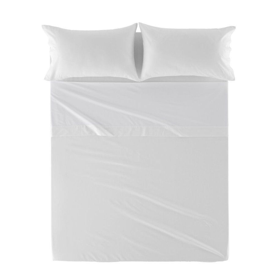 Toplagen HappyFriday Basic Hvid 160 x 270 cm #1