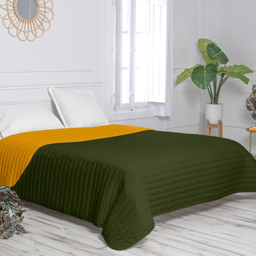 Sengetppe med to sider HappyFriday Basic Dash Gul Grn 180 x 260 cm #6