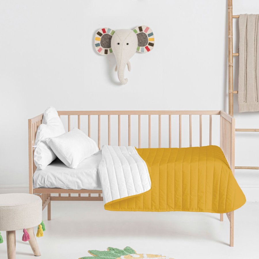 Sengetppe (vattppe) HappyFriday Basic Kids Dash Sennep 100 x 130 cm #3