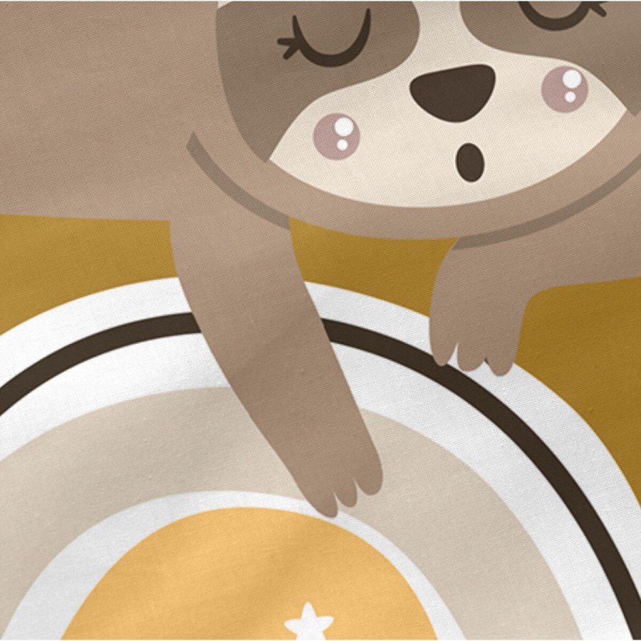 Barnesengbeskytter HappyFriday Moshi Moshi Sleepy sloth Multifarvet 210 x 40 cm #4