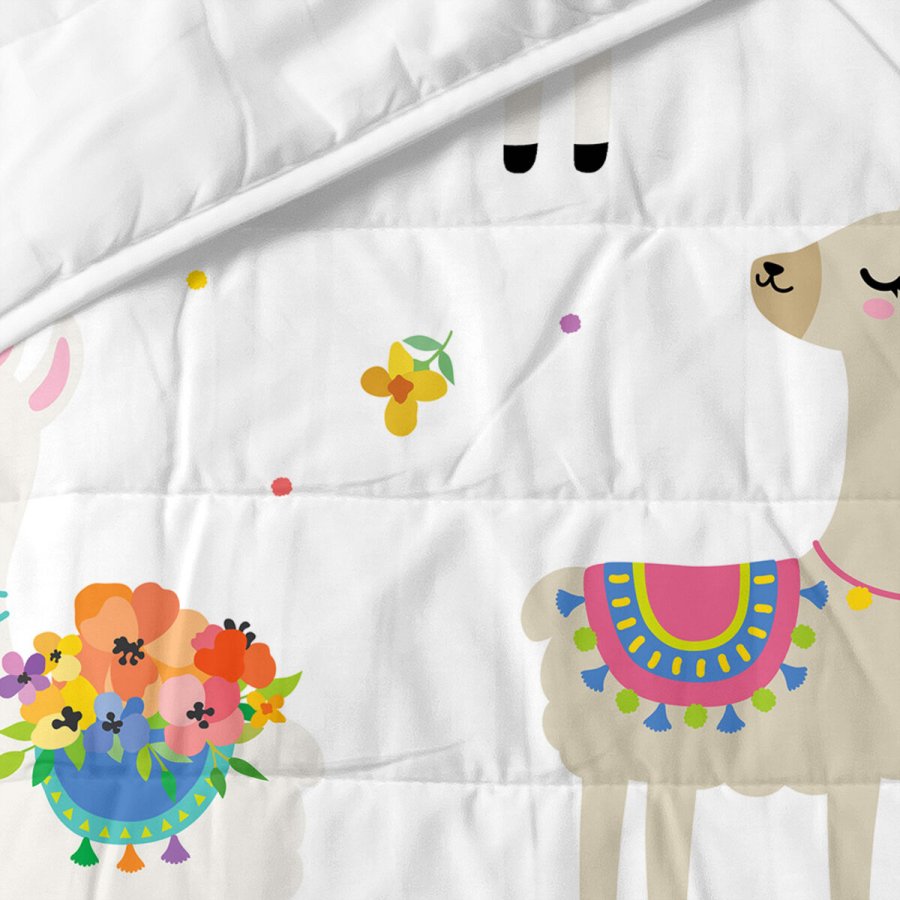 Sengetppe (vattppe) HappyFriday Moshi Moshi Multifarvet 100 x 130 cm Lama #4
