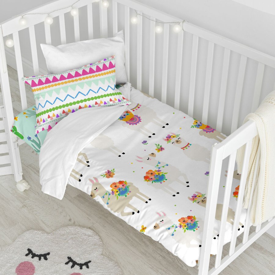 Dynebetrk st HappyFriday Moshi Moshi Cute Llamas Multifarvet Vugge til baby 2 Dele #6